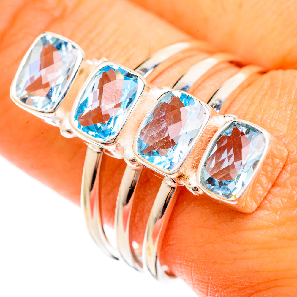 Blue Topaz Rings handcrafted by Anasilvercos - RING110016