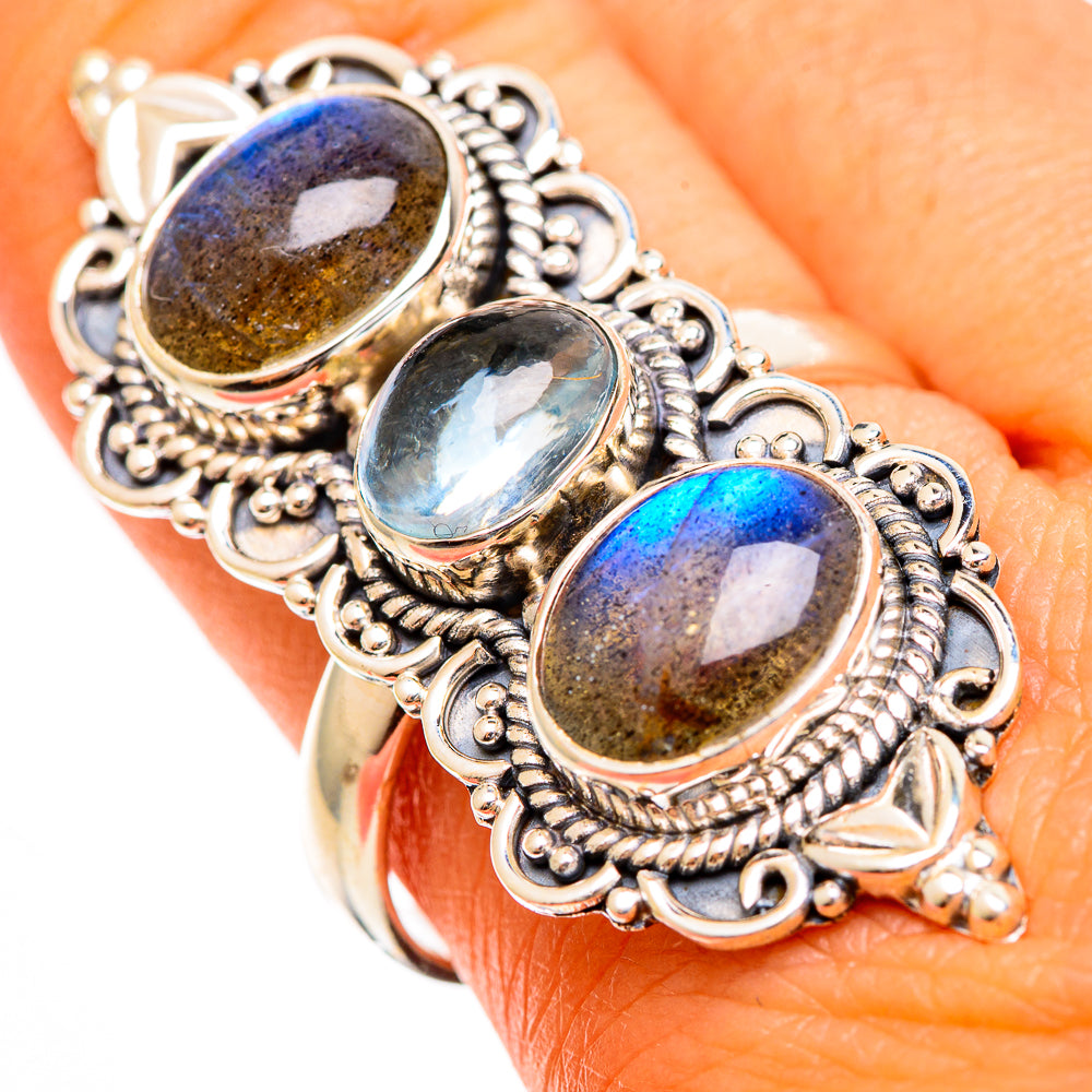 Labradorite Rings handcrafted by Anasilvercos - RING110019