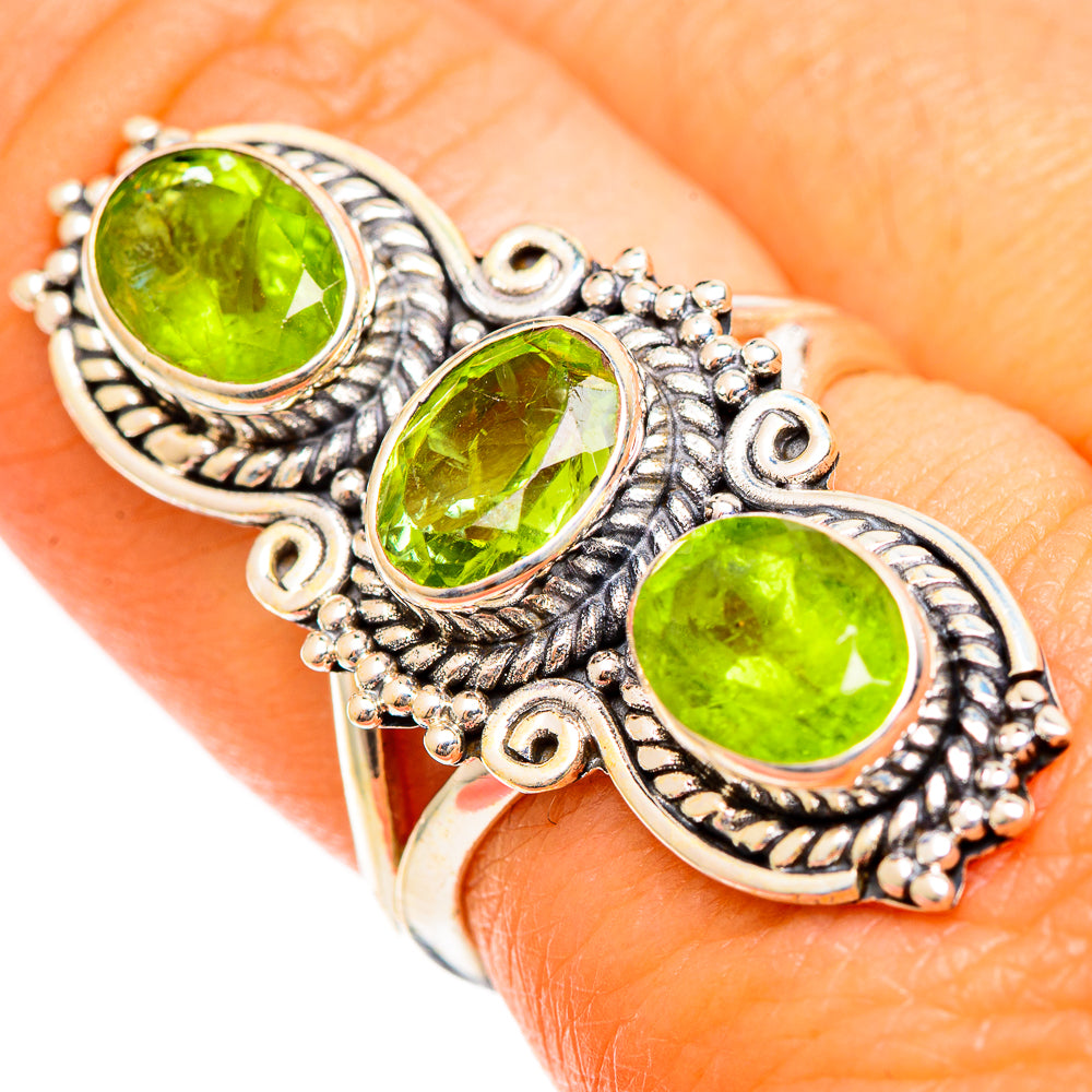Peridot Rings handcrafted by Anasilvercos - RING110021