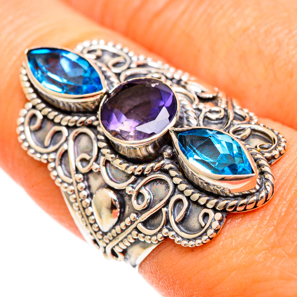 Violet Spinel Rings handcrafted by Anasilvercos - RING110048