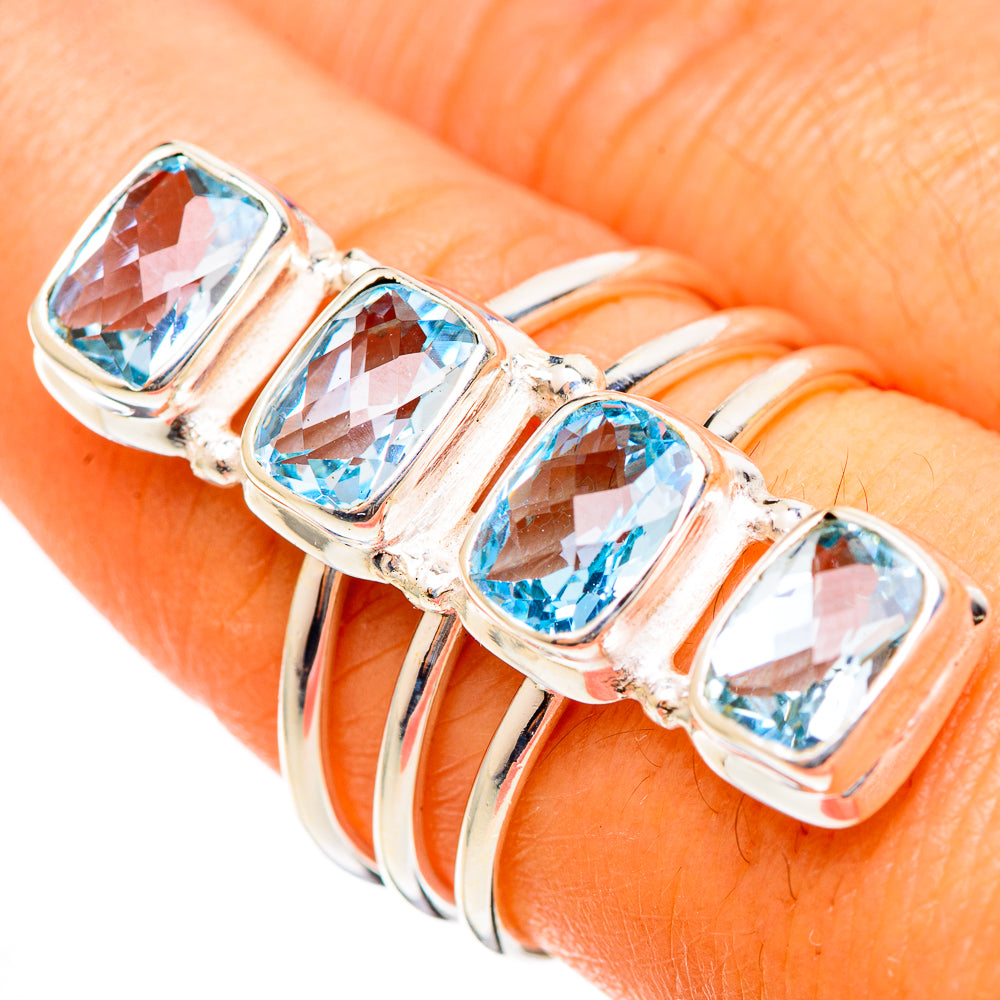 Blue Topaz Rings handcrafted by Anasilvercos - RING110049