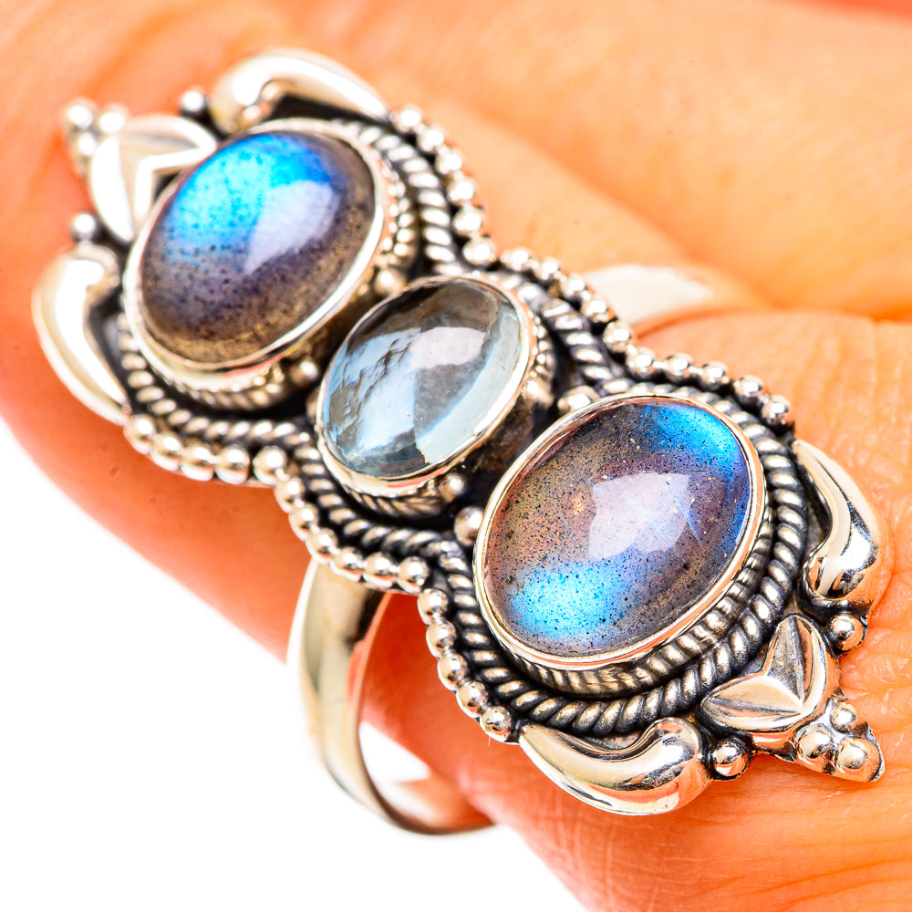 Labradorite Rings handcrafted by Anasilvercos - RING110054
