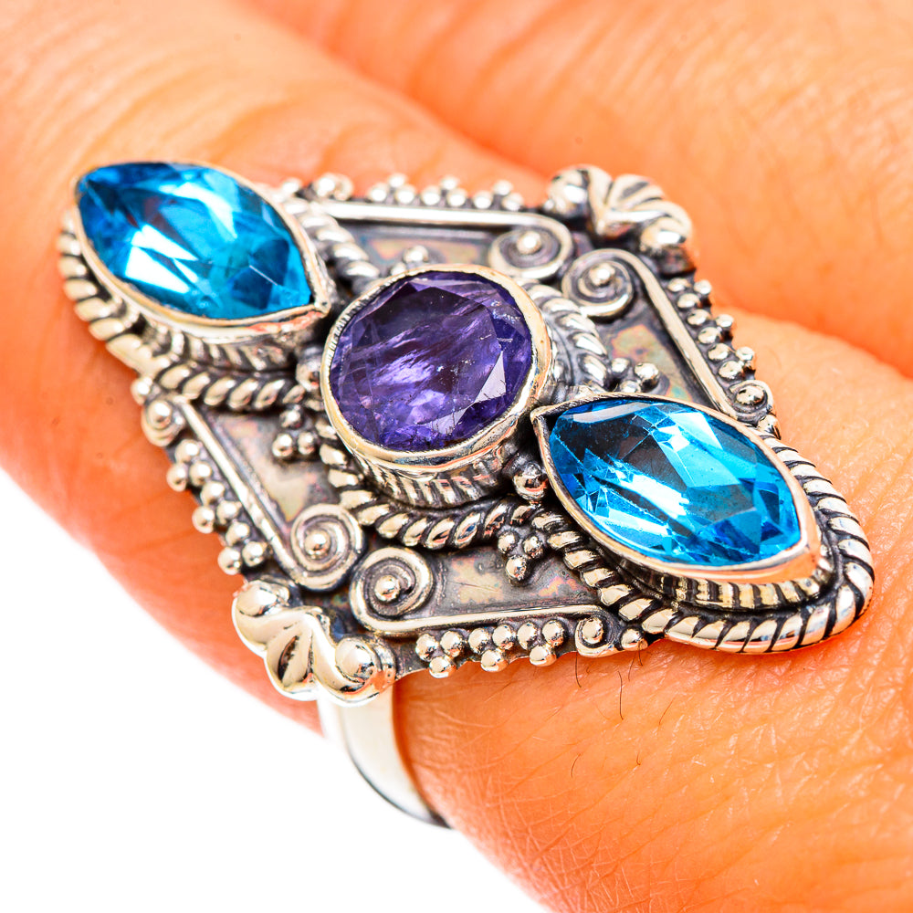Violet Spinel Rings handcrafted by Anasilvercos - RING110055