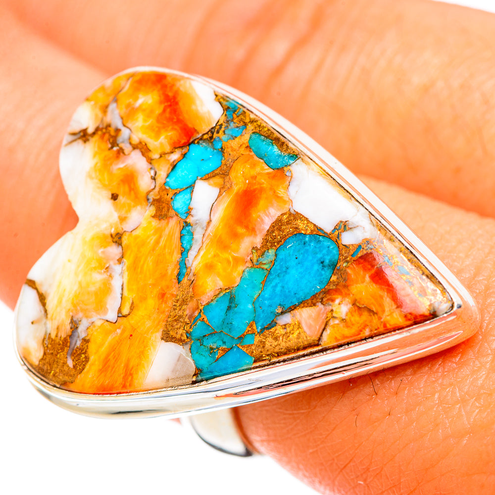 Spiny Oyster Turquoise Rings handcrafted by Anasilvercos - RING110082
