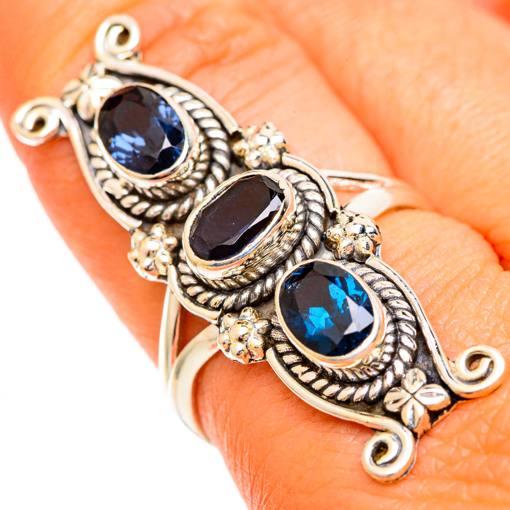 Blue Spinel Rings handcrafted by Anasilvercos - RING110085