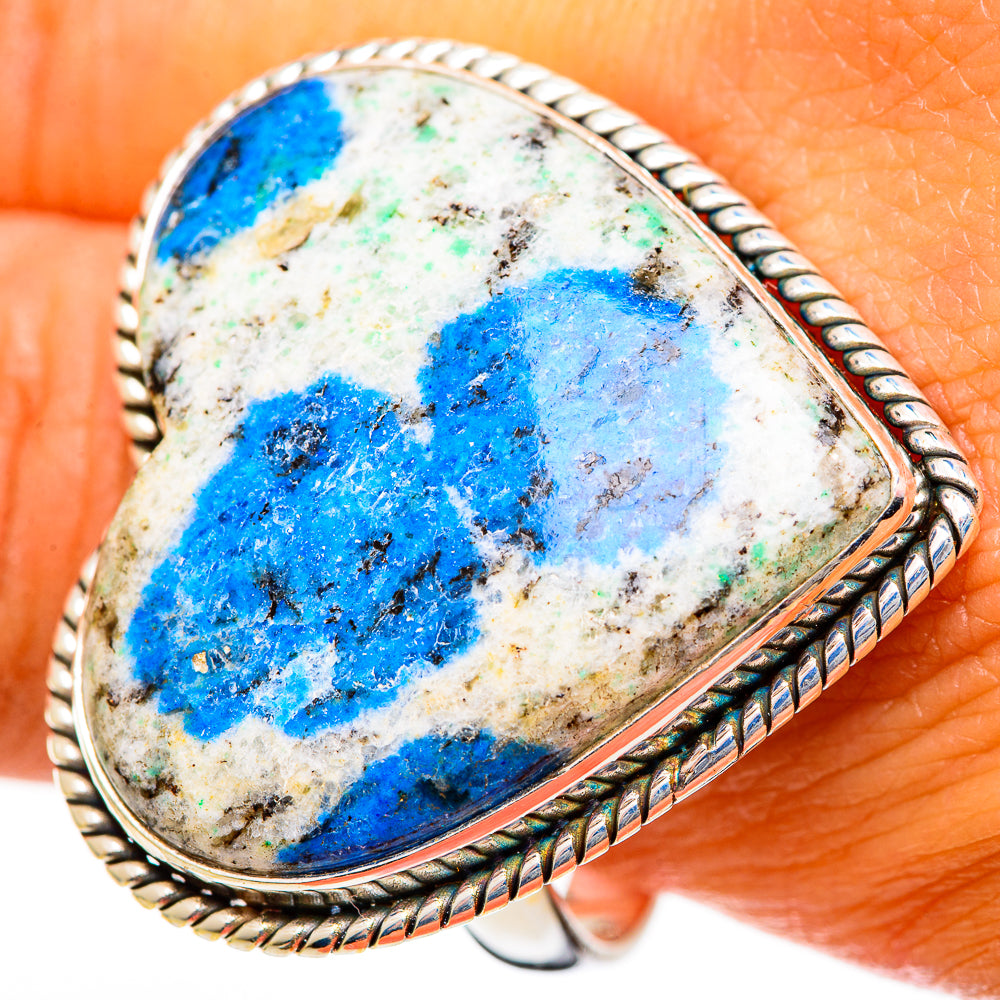 K2 Blue Azurite Rings handcrafted by Anasilvercos - RING110086