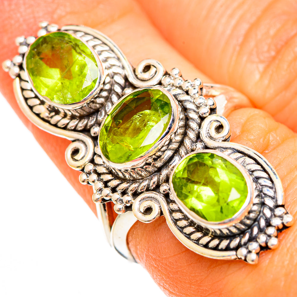 Peridot Rings handcrafted by Anasilvercos - RING110093