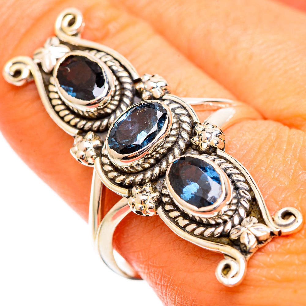 Blue Spinel Rings handcrafted by Anasilvercos - RING110125