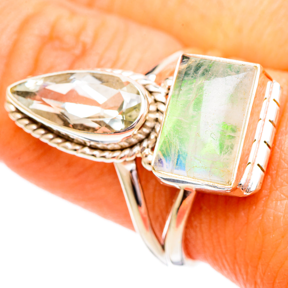Green Moonstone Rings handcrafted by Anasilvercos - RING110150