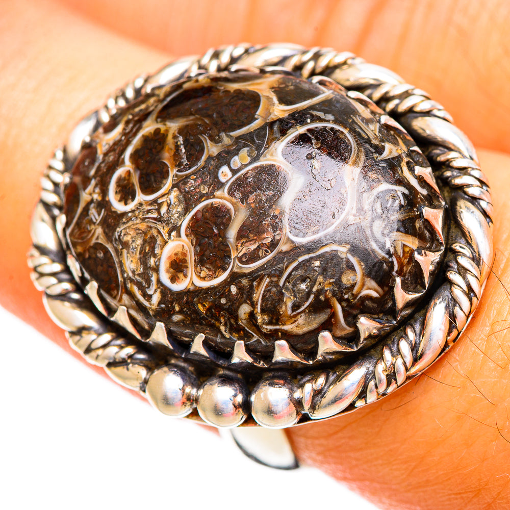 Turritella Agate Rings handcrafted by Anasilvercos - RING110154