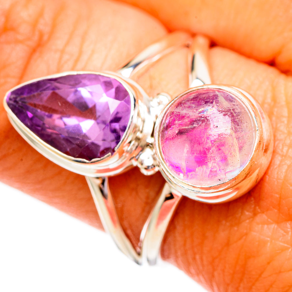 Pink Moonstone Rings handcrafted by Anasilvercos - RING110229