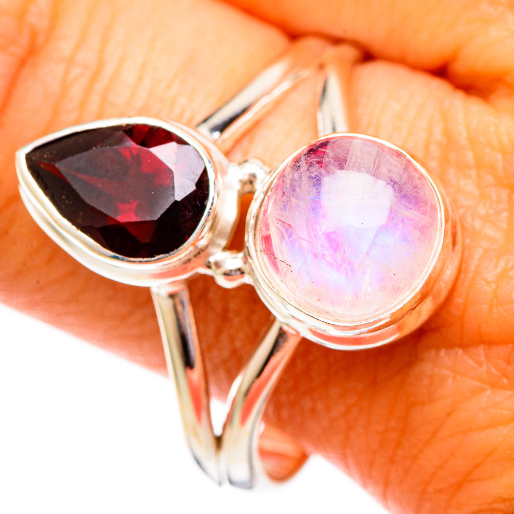 Pink Moonstone Rings handcrafted by Anasilvercos - RING110231