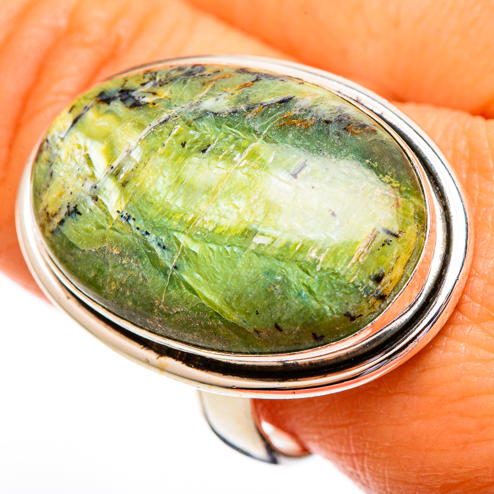African Green Opal Rings handcrafted by Anasilvercos - RING110305