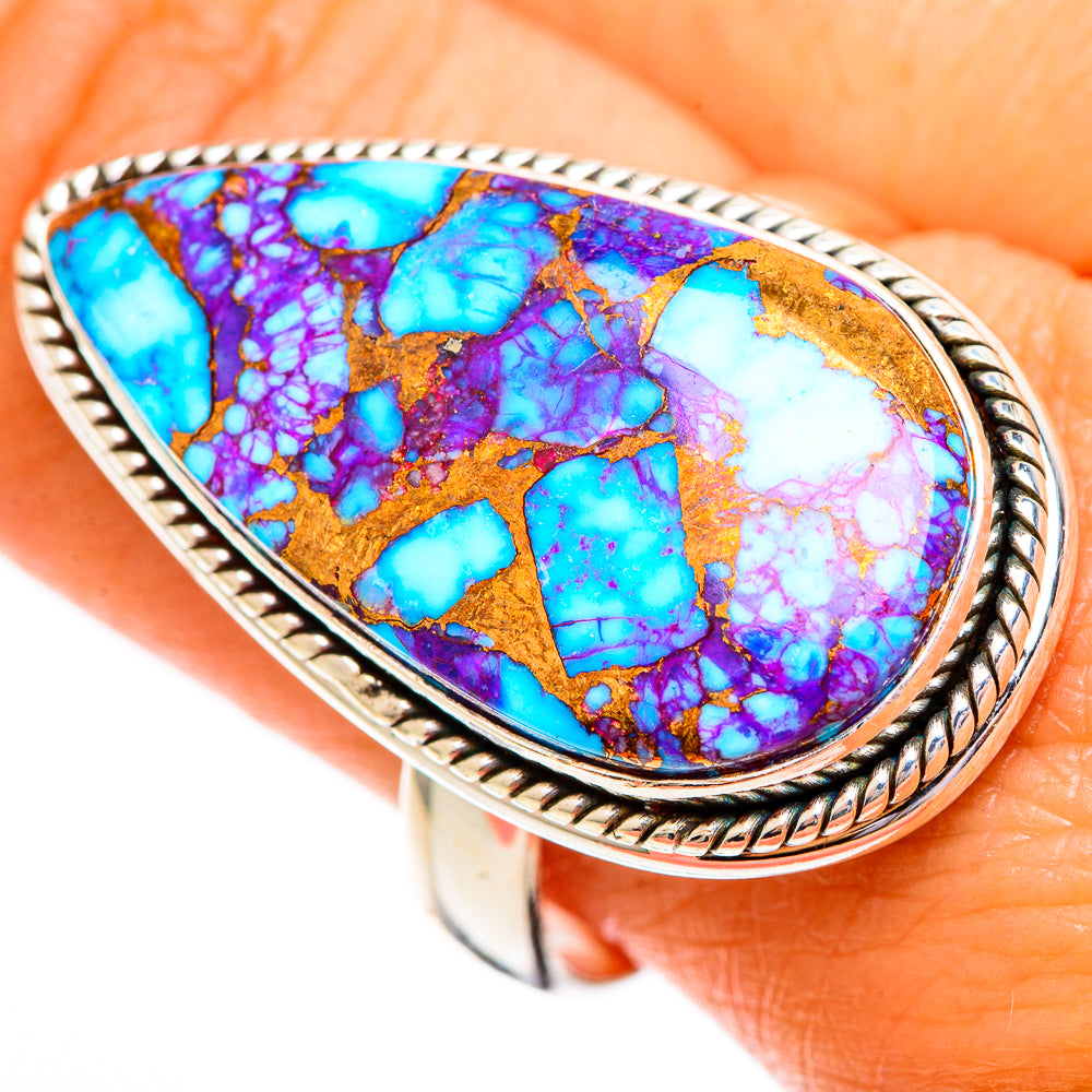 Spiny Oyster Turquoise Rings handcrafted by Anasilvercos - RING110326