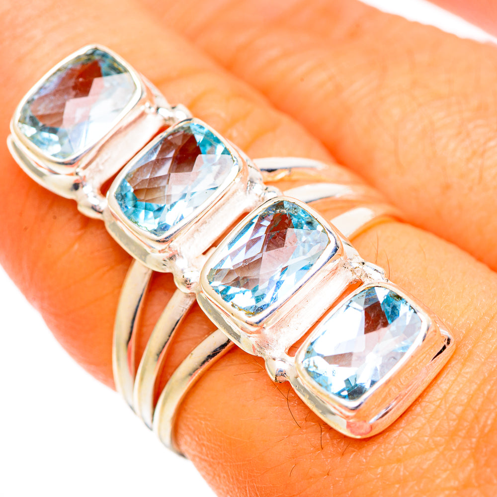 Blue Topaz Rings handcrafted by Anasilvercos - RING110418