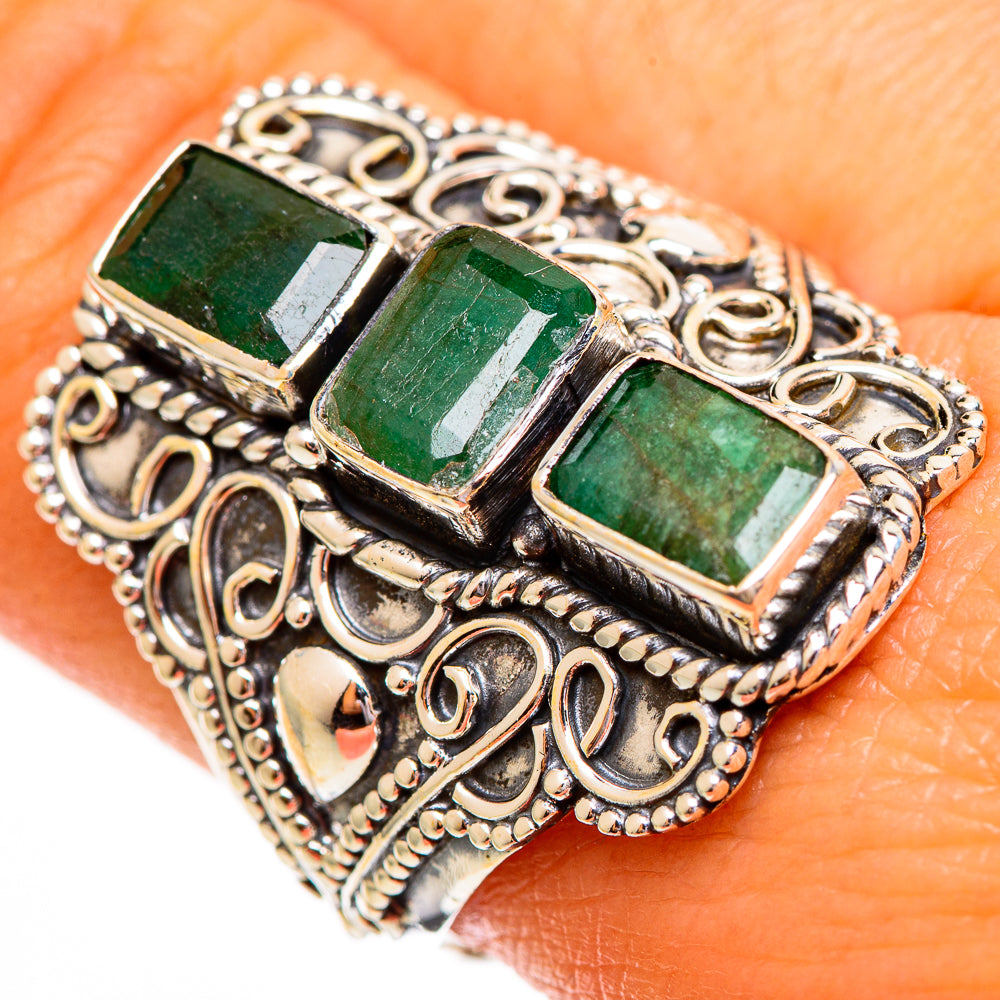 Emerald Rings handcrafted by Anasilvercos - RING110424