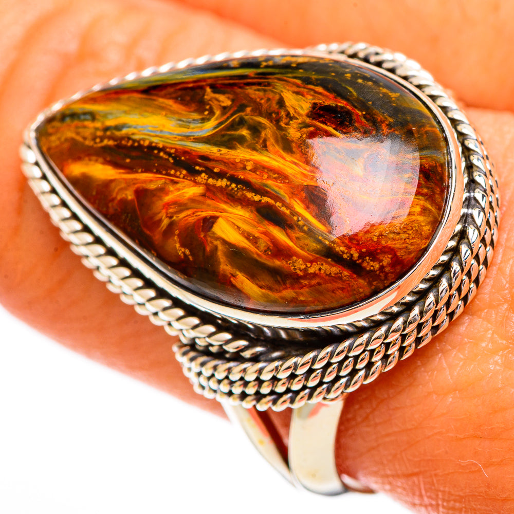 Golden Pietersite Rings handcrafted by Anasilvercos - RING110432