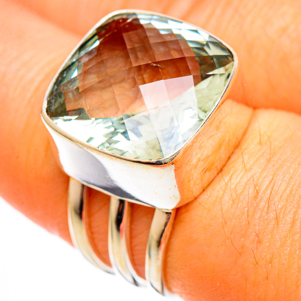 Green Amethyst Rings handcrafted by Anasilvercos - RING110484