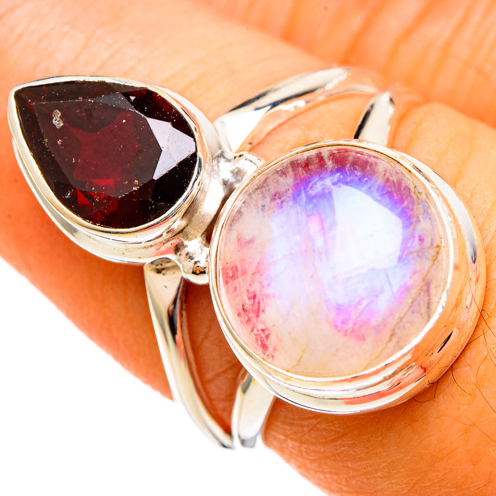 Pink Moonstone Rings handcrafted by Anasilvercos - RING110506