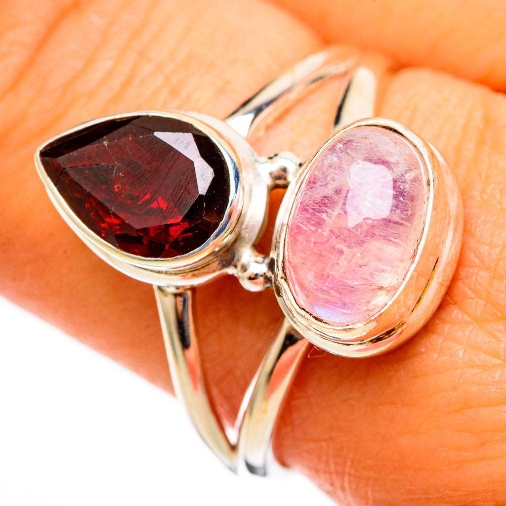 Pink Moonstone Rings handcrafted by Anasilvercos - RING110558