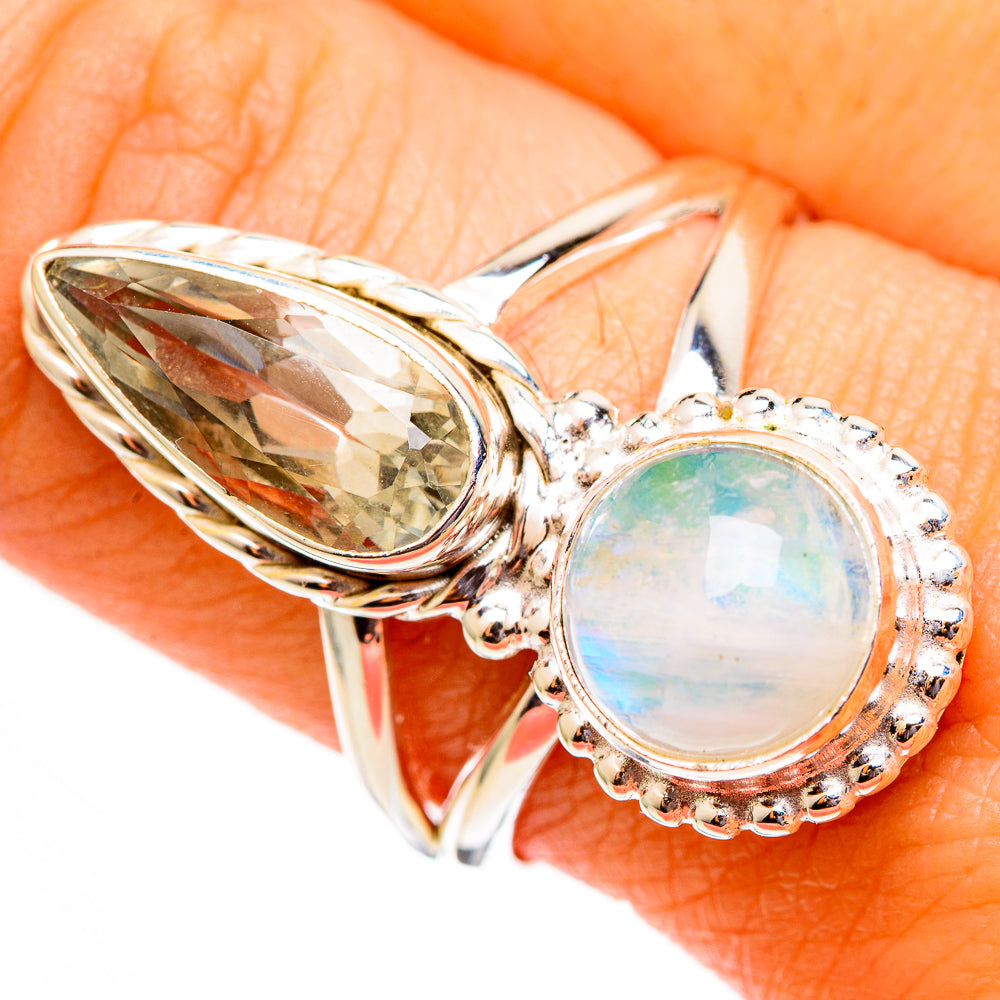 Green Moonstone Rings handcrafted by Anasilvercos - RING110619