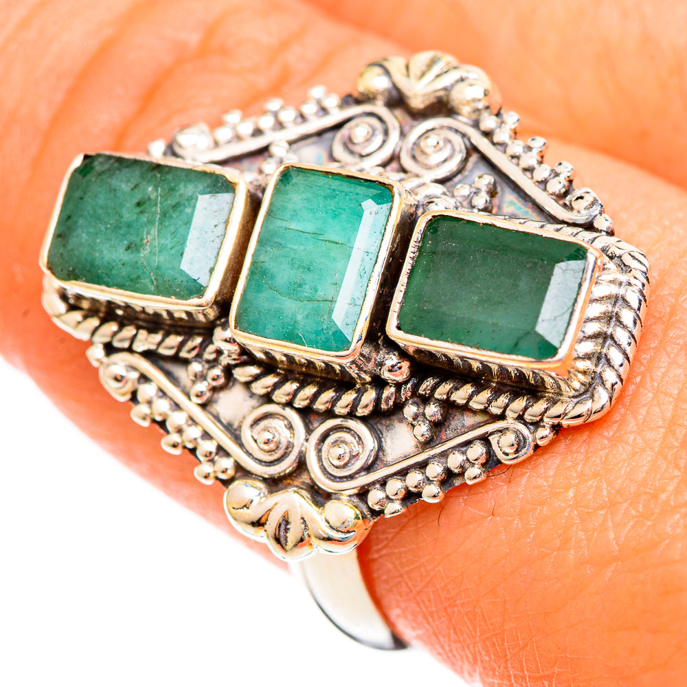 Emerald Rings handcrafted by Anasilvercos - RING110620