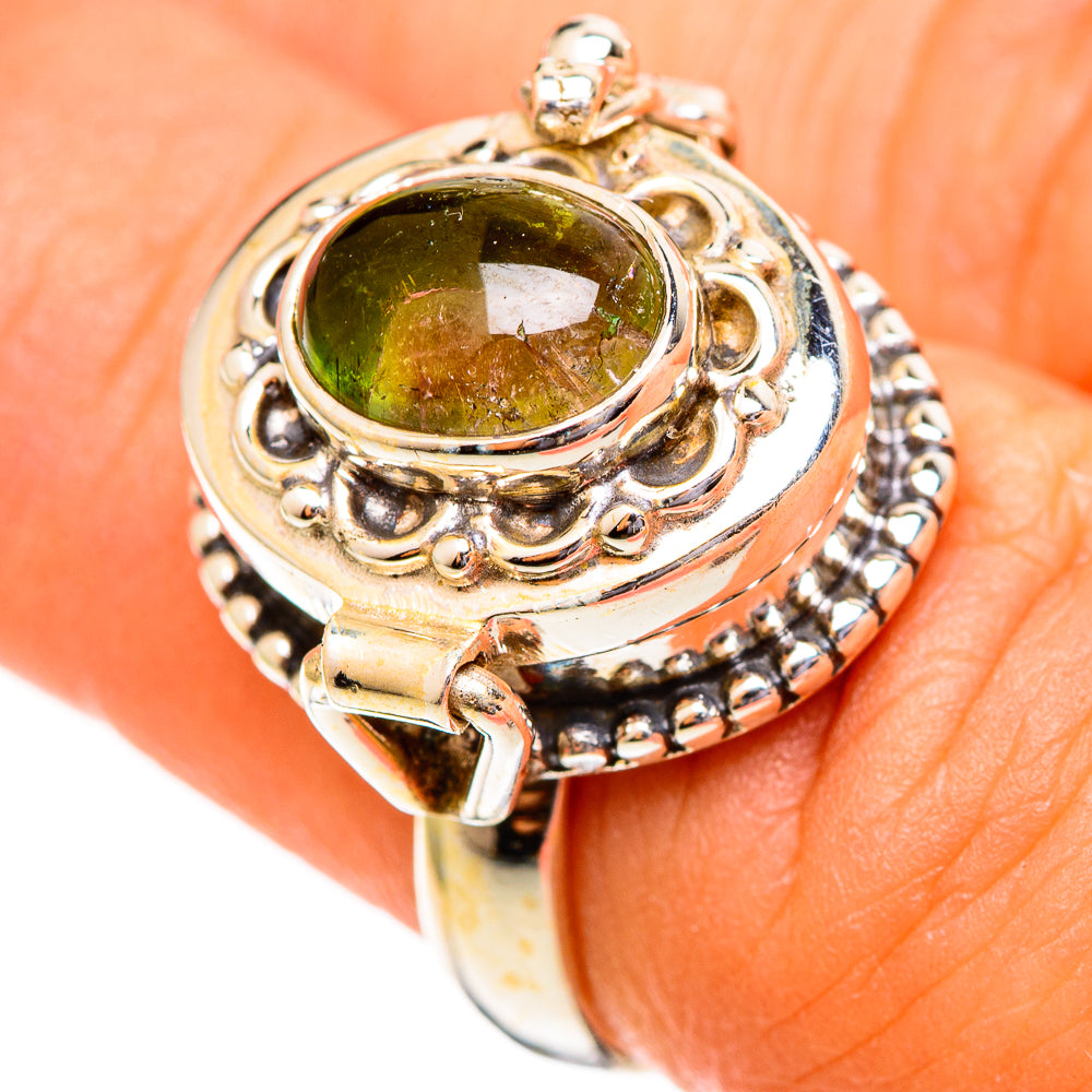 Green Tourmaline Rings handcrafted by Anasilvercos - RING110638