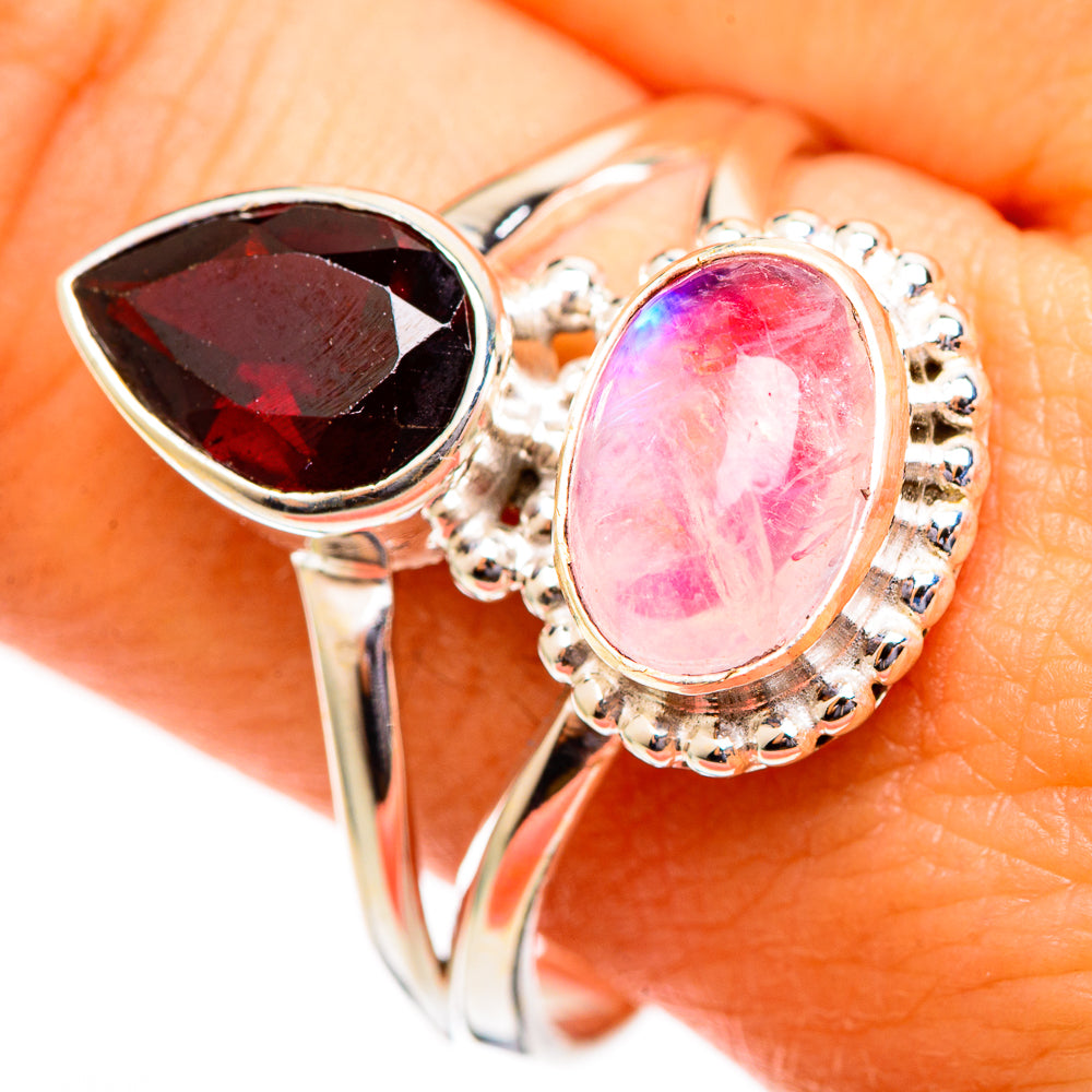 Pink Moonstone Rings handcrafted by Anasilvercos - RING110640