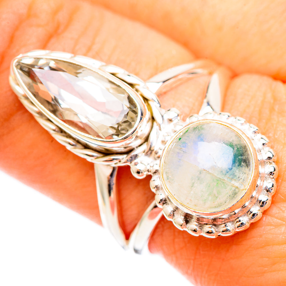 Green Moonstone Rings handcrafted by Anasilvercos - RING110645