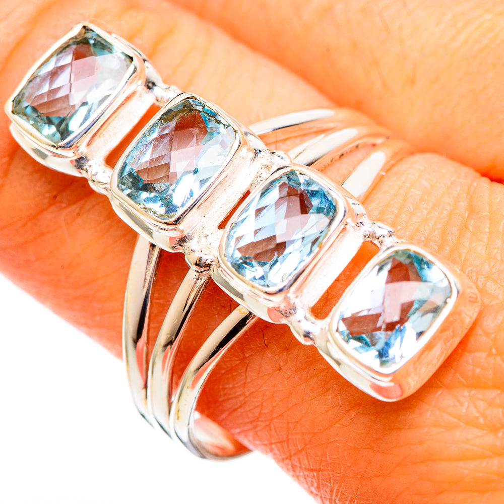 Blue Topaz Rings handcrafted by Anasilvercos - RING110654