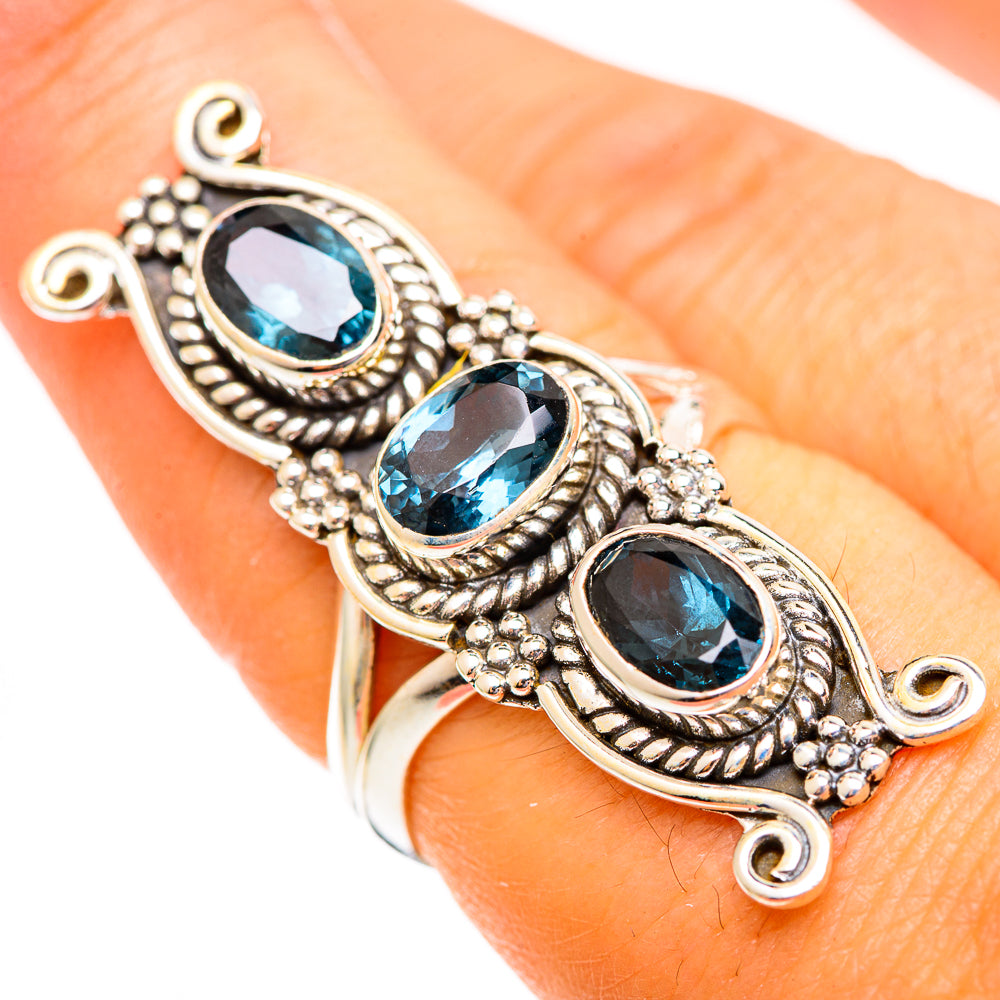 Blue Spinel Rings handcrafted by Anasilvercos - RING110656
