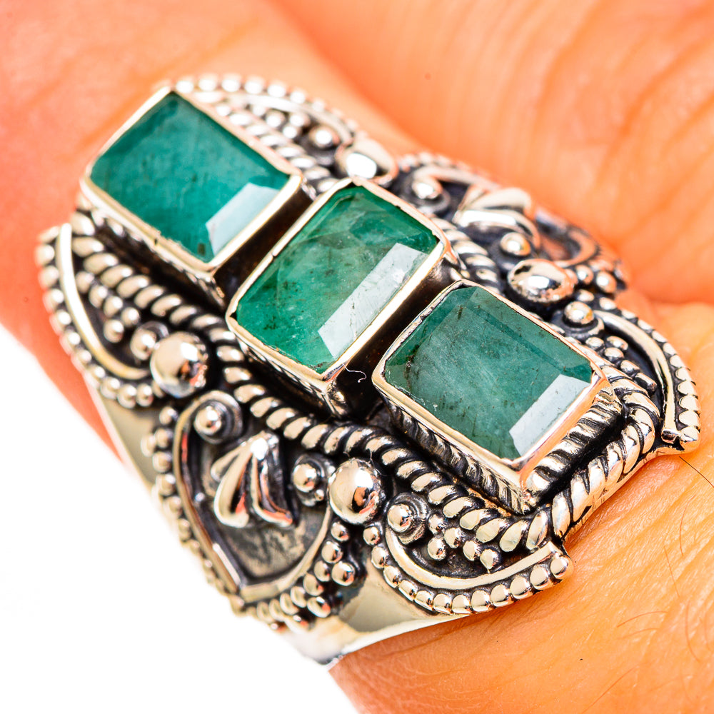 Emerald Rings handcrafted by Anasilvercos - RING110708