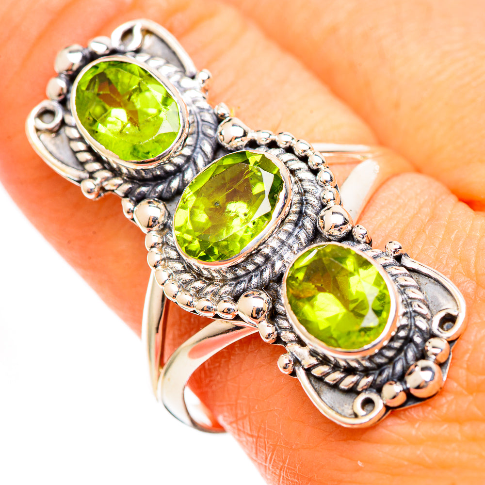 Peridot Rings handcrafted by Anasilvercos - RING110709