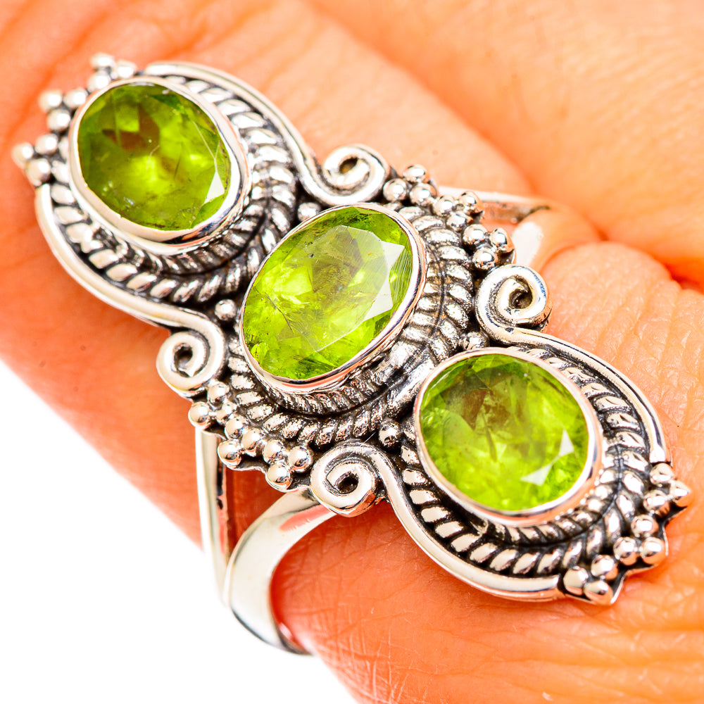 Peridot Rings handcrafted by Anasilvercos - RING110711