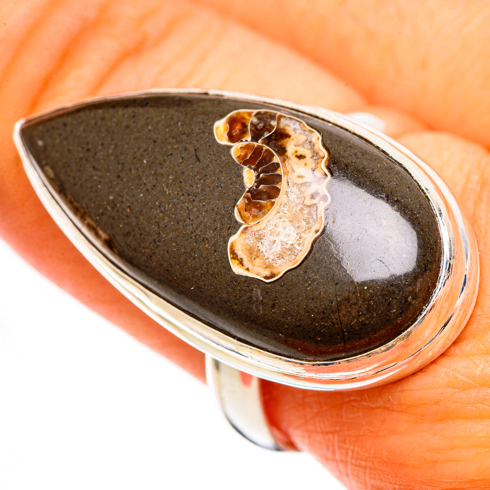 Turritella Agate Rings handcrafted by Anasilvercos - RING110748
