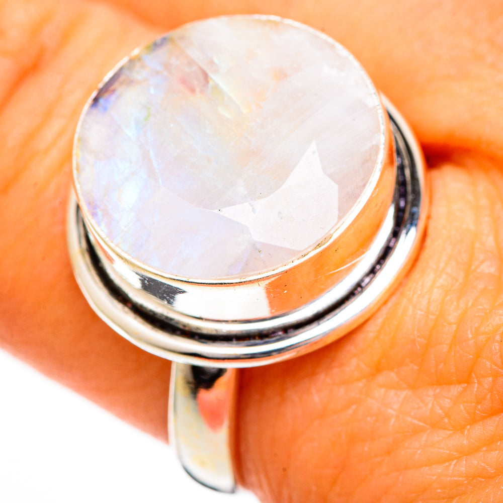 Rainbow Moonstone Rings handcrafted by Anasilvercos - RING110777