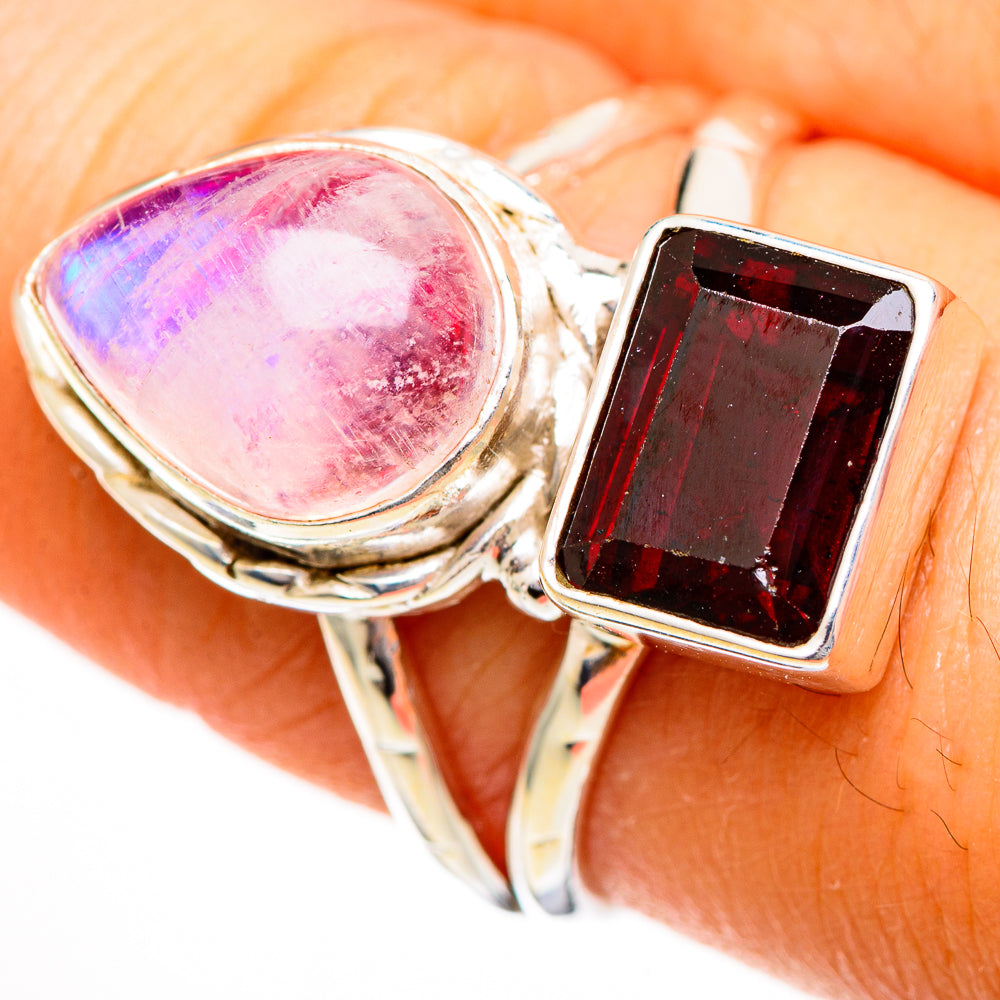 Pink Moonstone Rings handcrafted by Anasilvercos - RING110781
