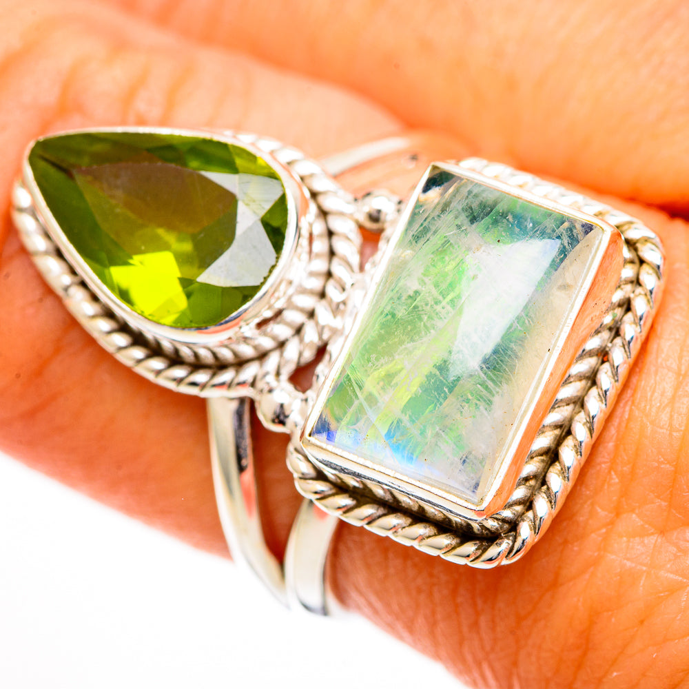 Green Moonstone Rings handcrafted by Anasilvercos - RING110786
