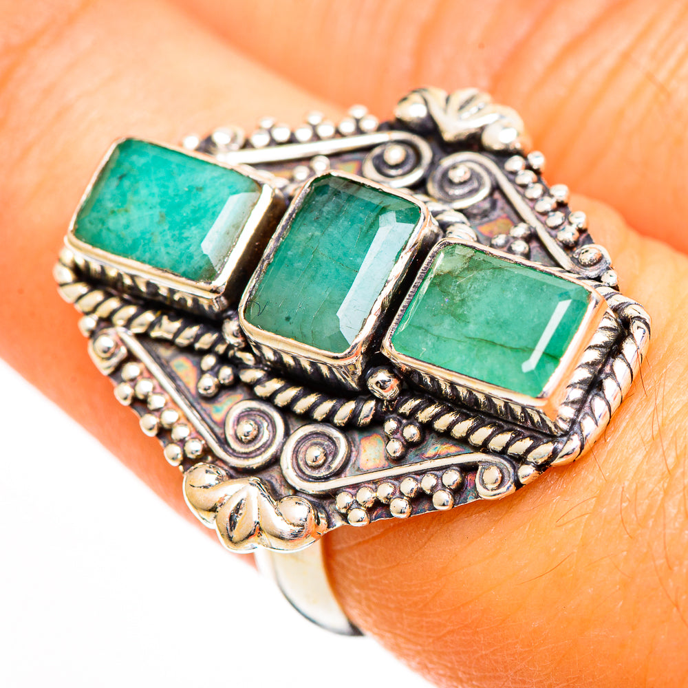 Emerald Rings handcrafted by Anasilvercos - RING110789