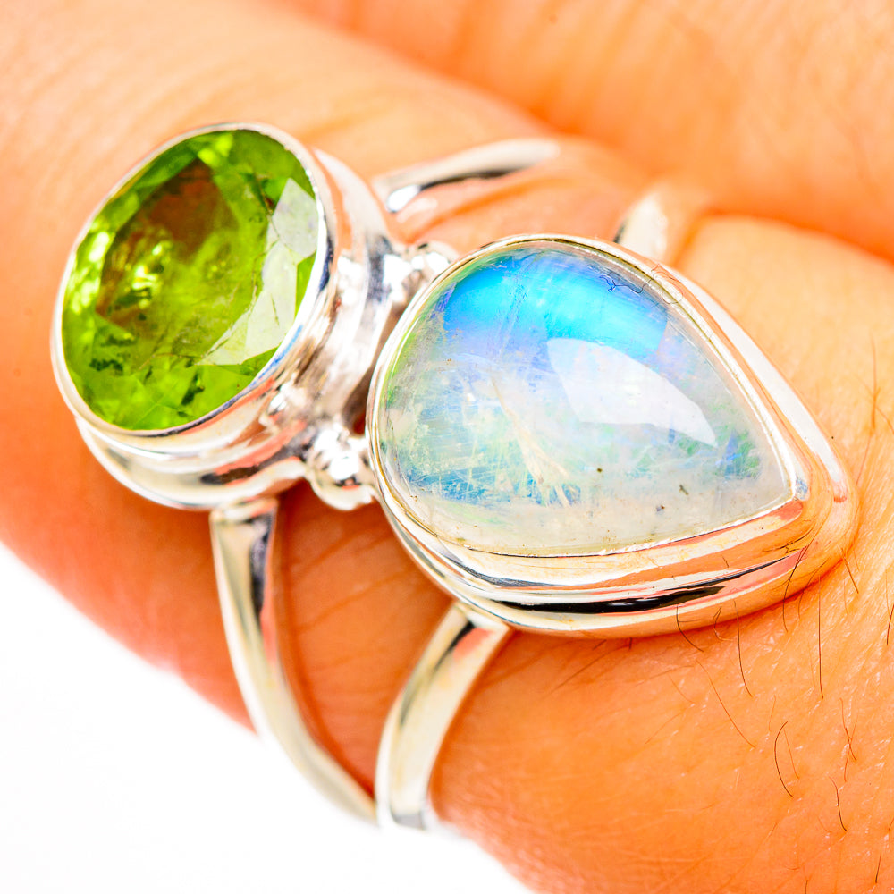 Green Moonstone Rings handcrafted by Anasilvercos - RING110817