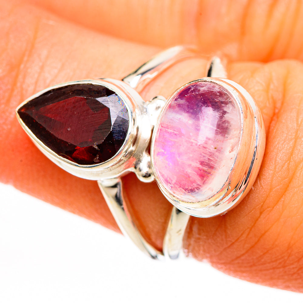Pink Moonstone Rings handcrafted by Anasilvercos - RING110833