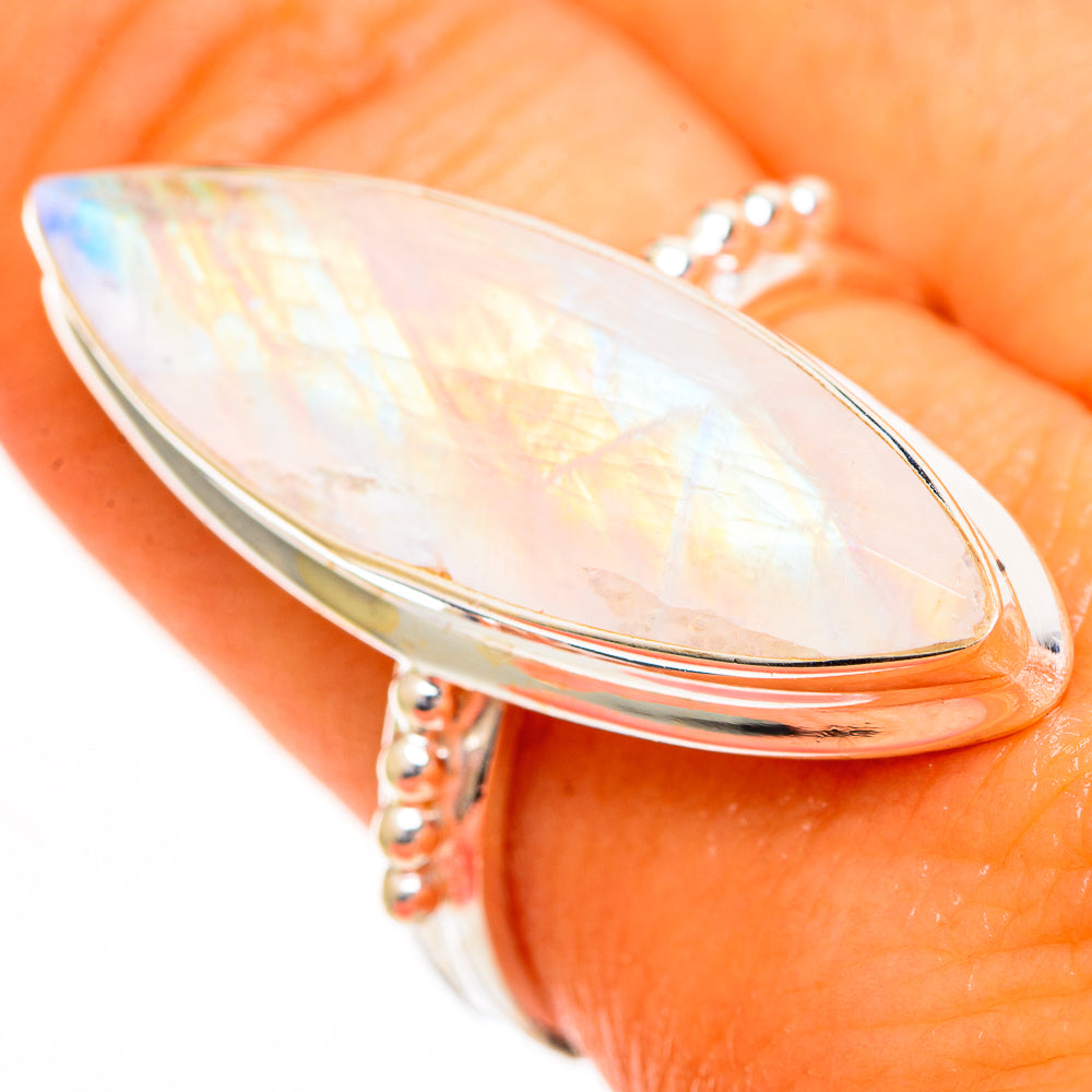 Rainbow Moonstone Rings handcrafted by Anasilvercos - RING110860