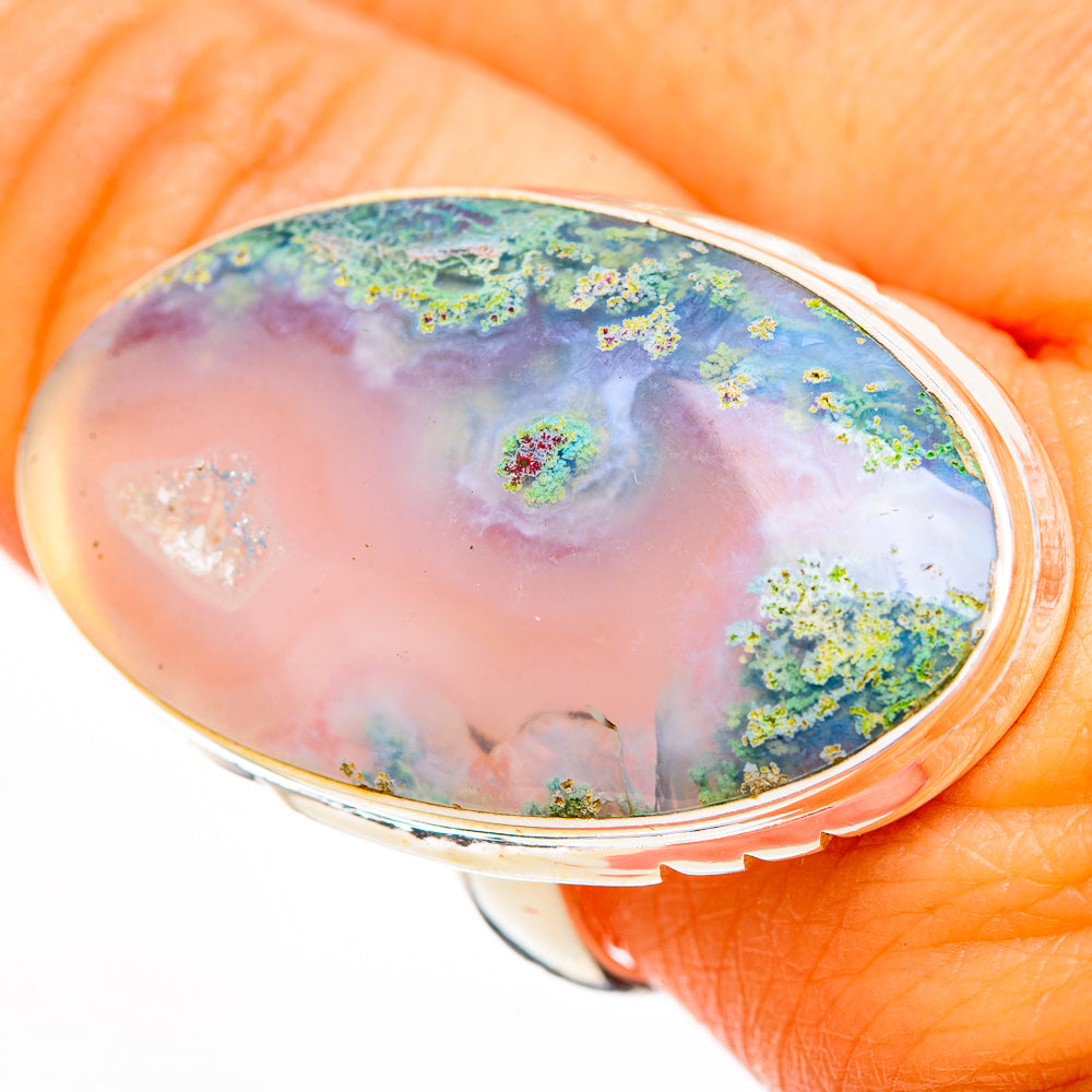 Green Moss Agate Rings handcrafted by Anasilvercos - RING110880