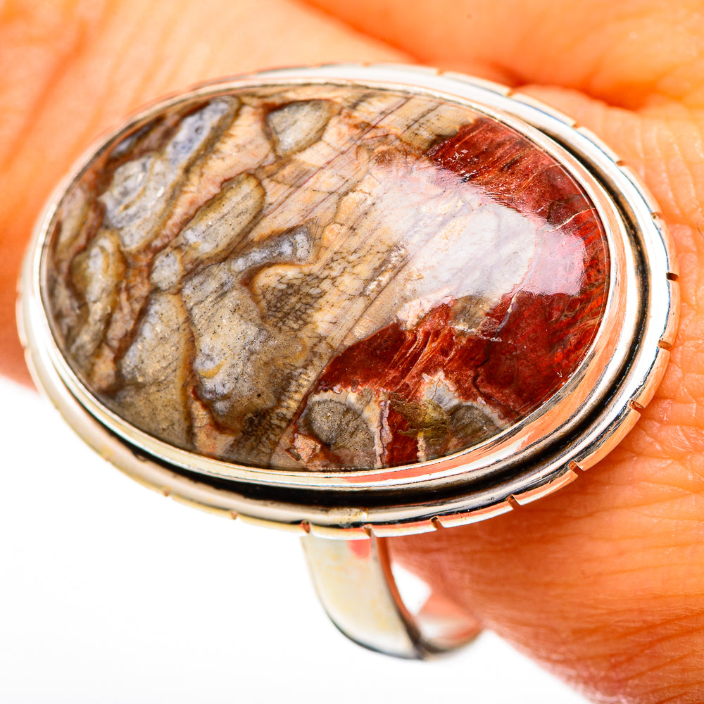 Mushroom Rhyolite Rings handcrafted by Anasilvercos - RING110887