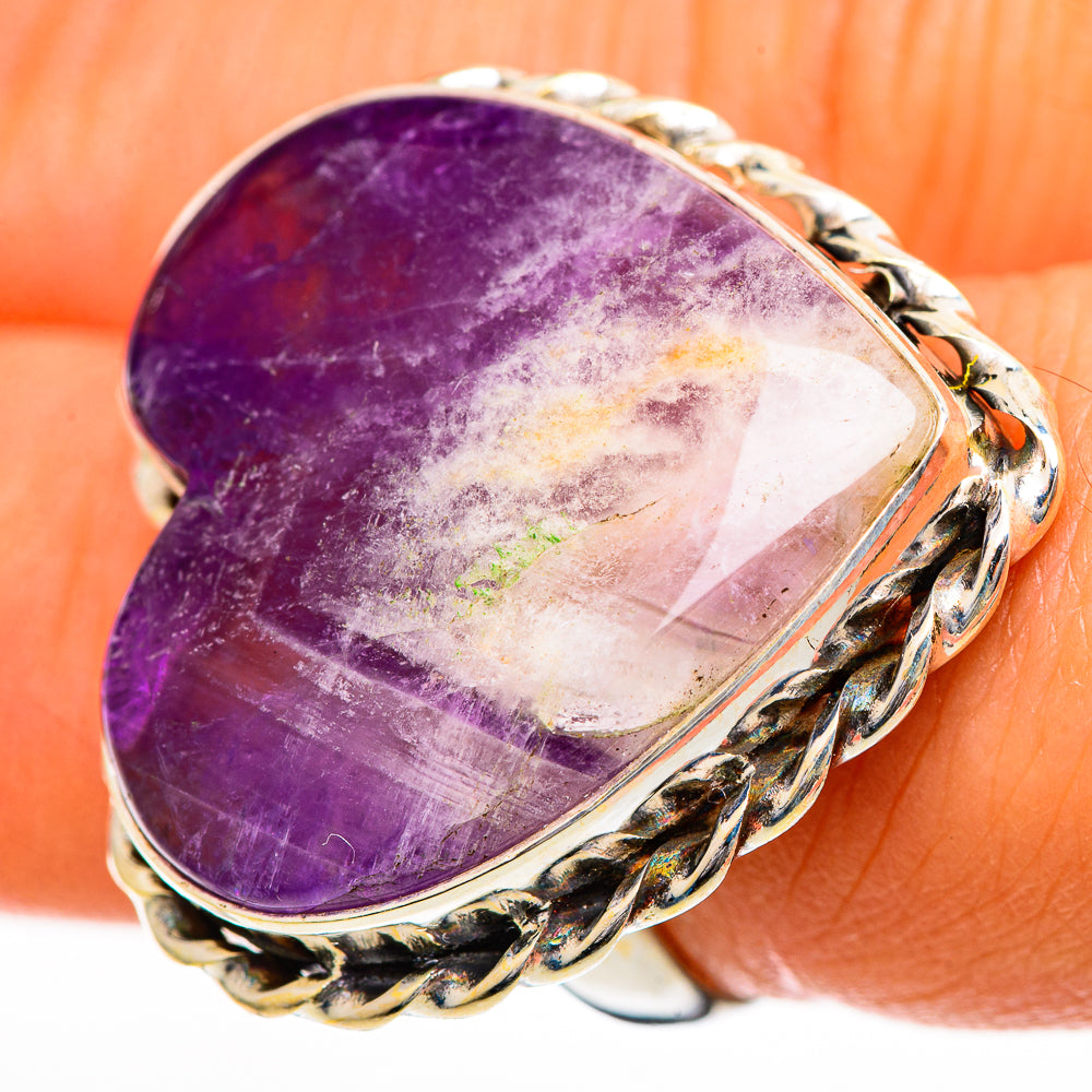 Chevron Amethyst Rings handcrafted by Anasilvercos - RING110902