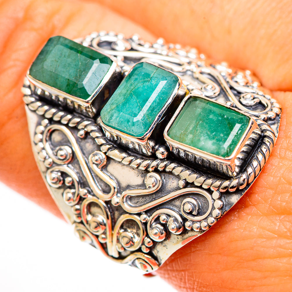 Emerald Rings handcrafted by Anasilvercos - RING110926