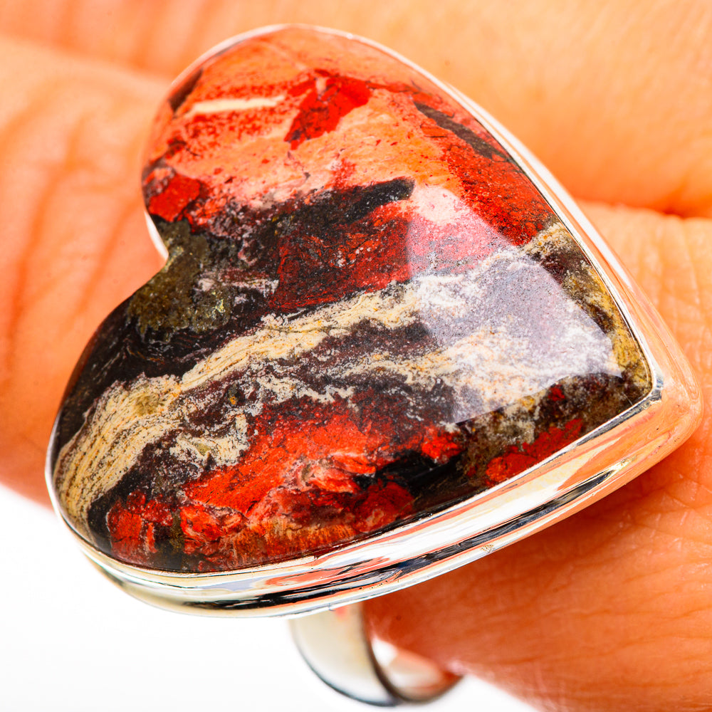 Indonesian Plume Agate Rings handcrafted by Anasilvercos - RING110933