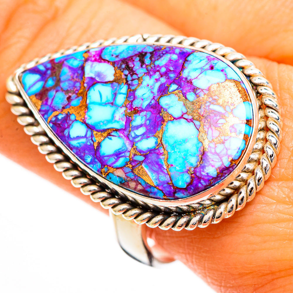 Spiny Oyster Turquoise Rings handcrafted by Anasilvercos - RING110947