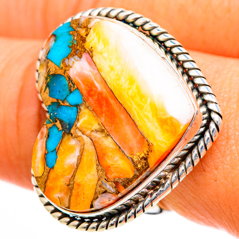 Spiny Oyster Turquoise Rings handcrafted by Anasilvercos - RING110957
