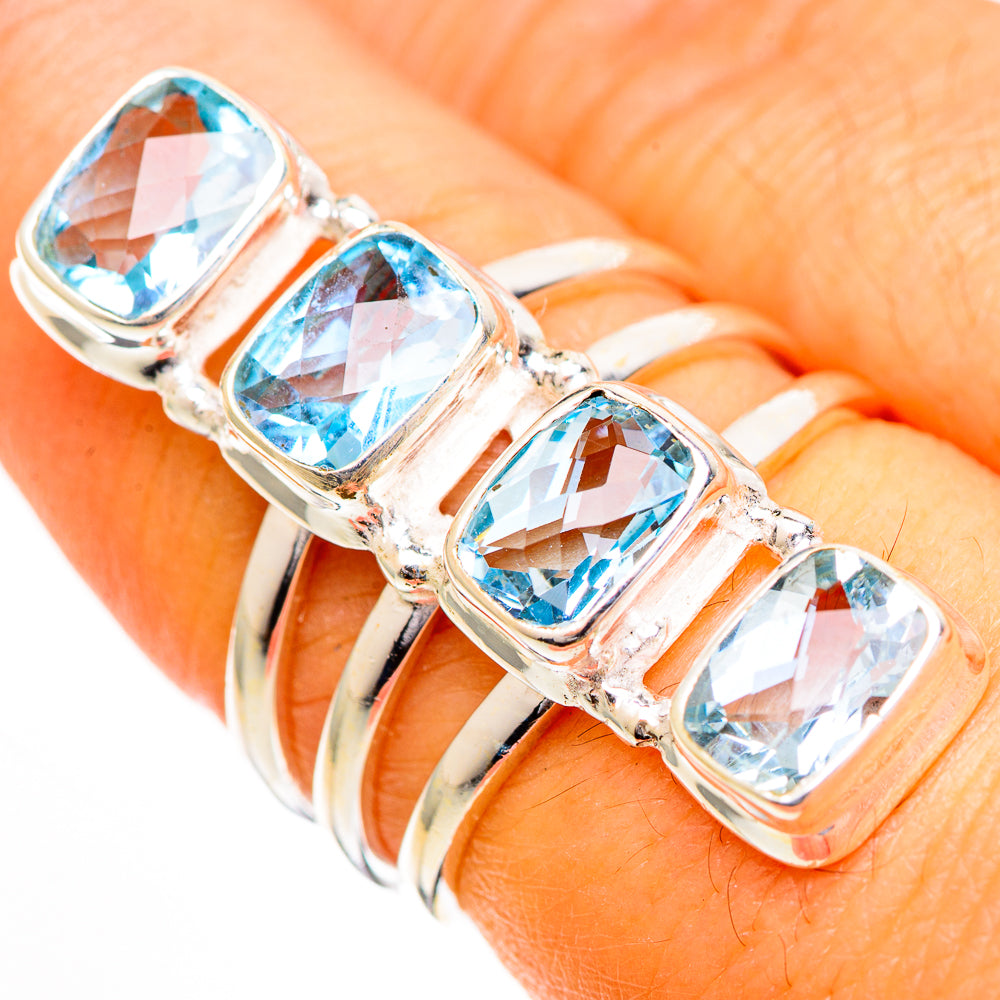 Blue Topaz Rings handcrafted by Anasilvercos - RING110963